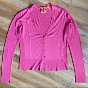 ✨Tory Burch✨ Cashmere and Silk Pink Cardigan Sz S